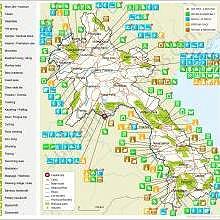Map of activities in Laos