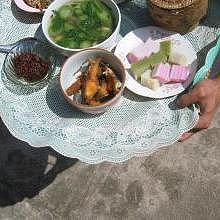 Special meals to be offered to the monks during Ancestor's day in Laos
