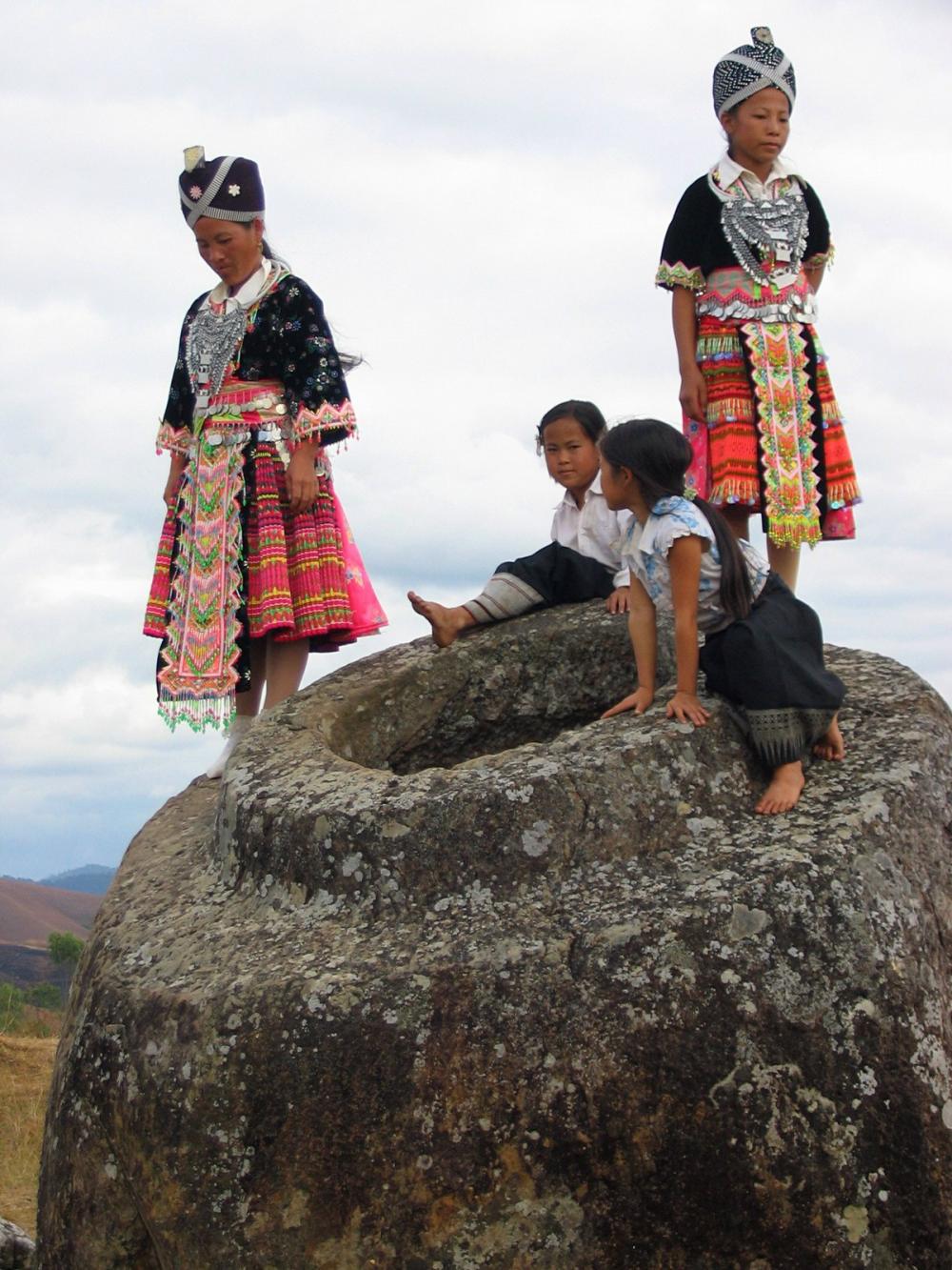 Hmong people on top of one of the biggest Jars