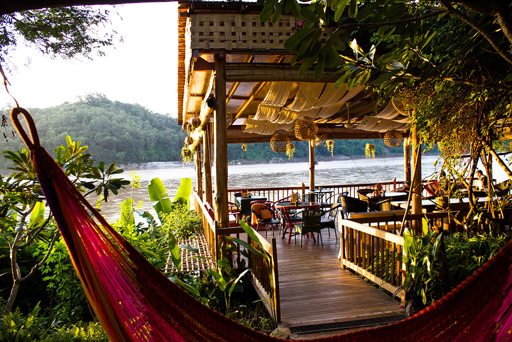Restaurant at Ock Pop Tok, on the bank of the Mekong River