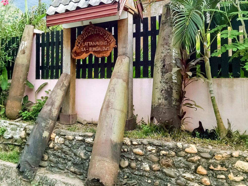 Guesthouse in Muang Ngoi with special local decoration