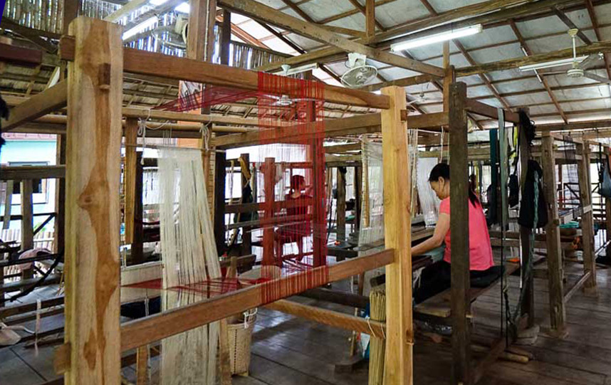 Weaving show and practice room at Ock Pop Tok