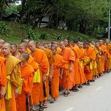 Procession for a great monk death celebration