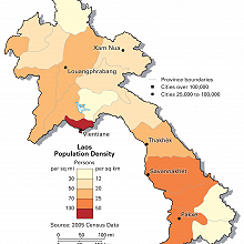 Laos : Density of population 