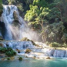 Kuang Si waterfalls in summer