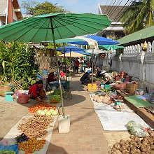 The morning market in Luang Prabang