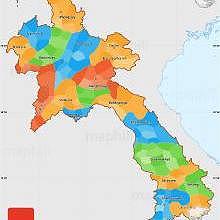 Politic map of Laos