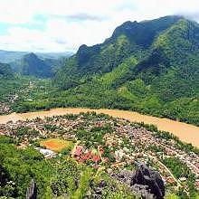 View of the village of Nong Khiaw