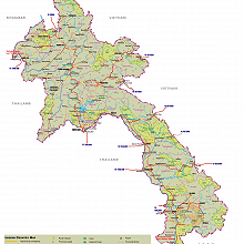 Big detailed map of Laos