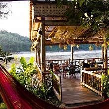Restaurant at Ock Pop Tok, on the bank of the Mekong River