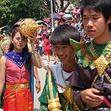 Traditional costumes during Pimay Lao