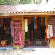 Shop of the weaving village of Ban Xang Khong